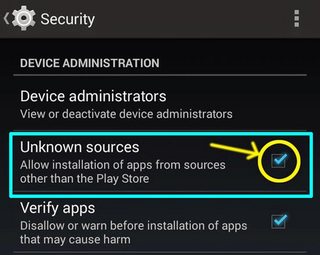 Allow other sources install from your mobile settings