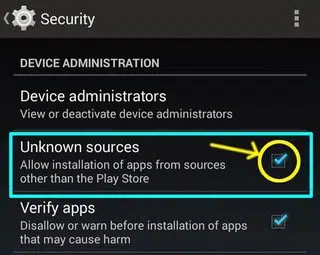 Allow other sources install from your mobile settings
