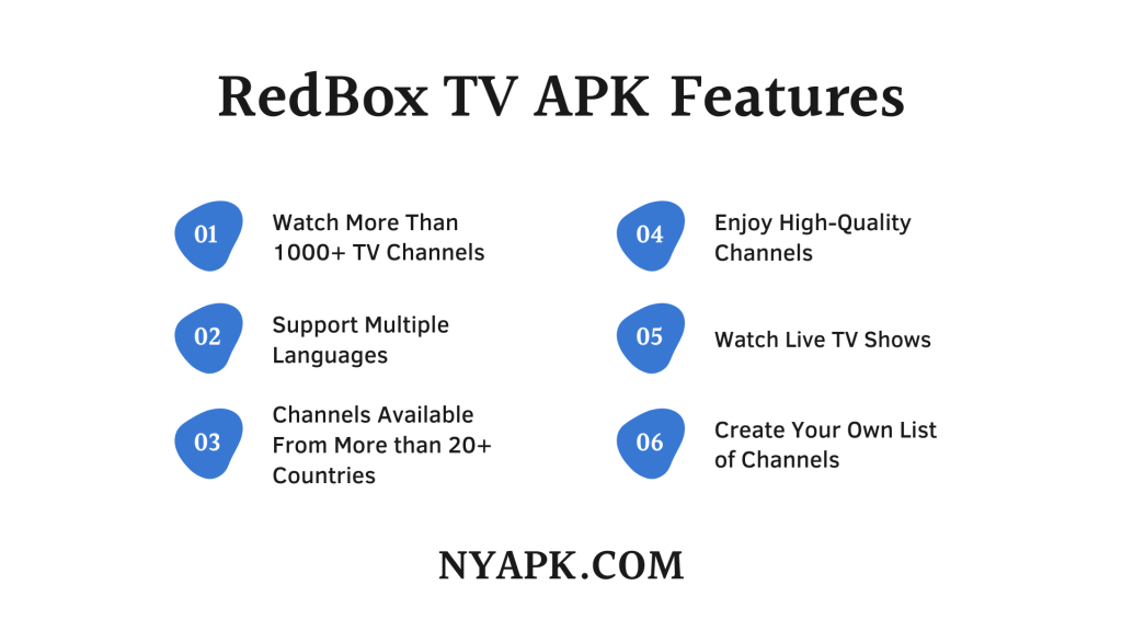 RedBox TV APK Features