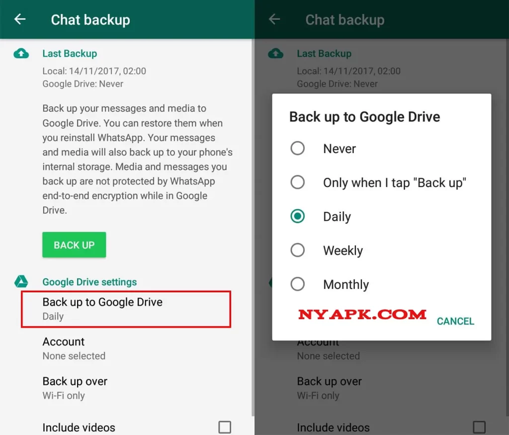If you are willing to back up your old WhatsApp, you can backup your chat by going to the settings in the WhatsApp and clicking on “Chats.”