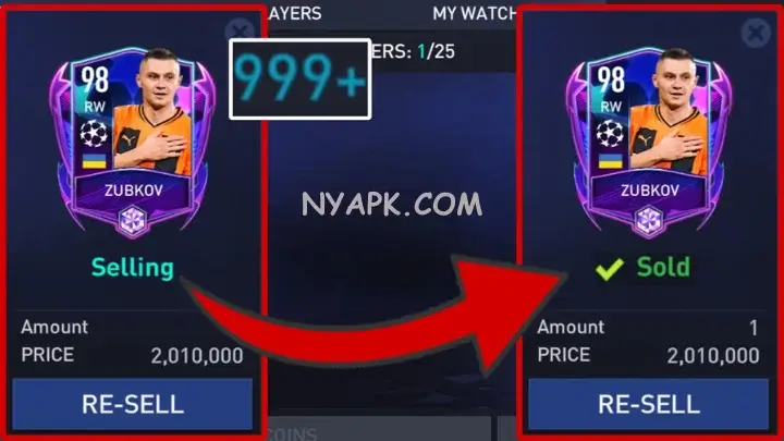 Sell Your Players in Fifa Mobile Easily